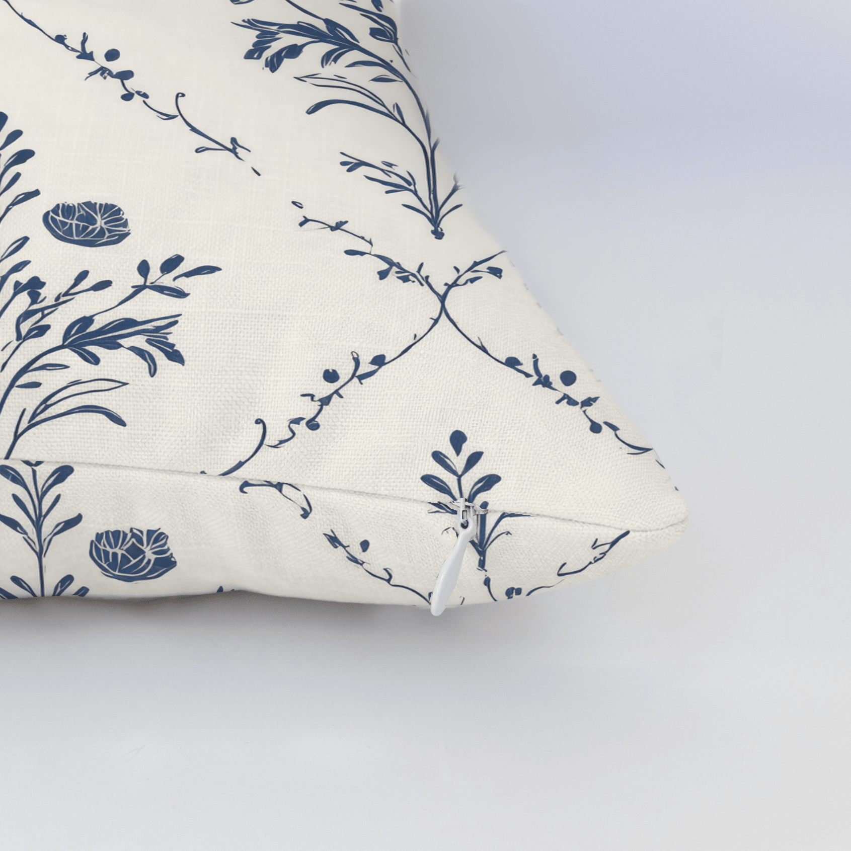 Benjamin Cream Floral Throw Pillow