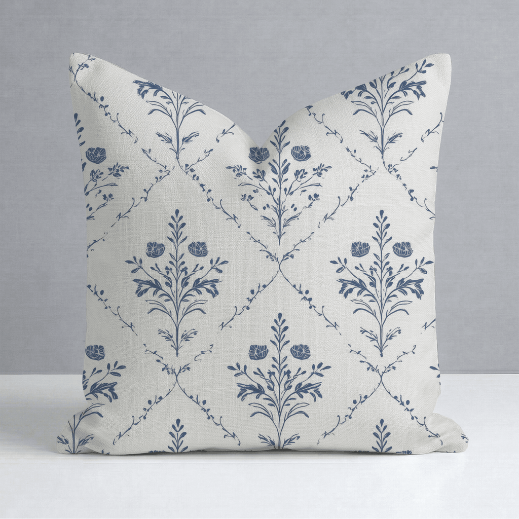Benjamin Cream Floral Throw Pillow - Lemon Park