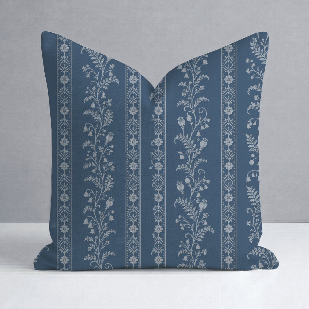 Benjamin Toile Stripes Throw Pillow - Lemon Park