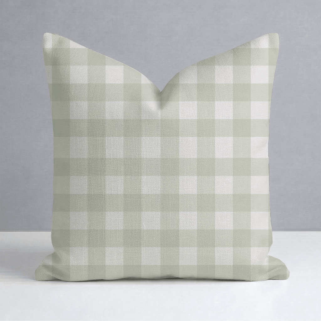 Juliet's Garden Pistachio Gingham Throw Pillow - Lemon Park