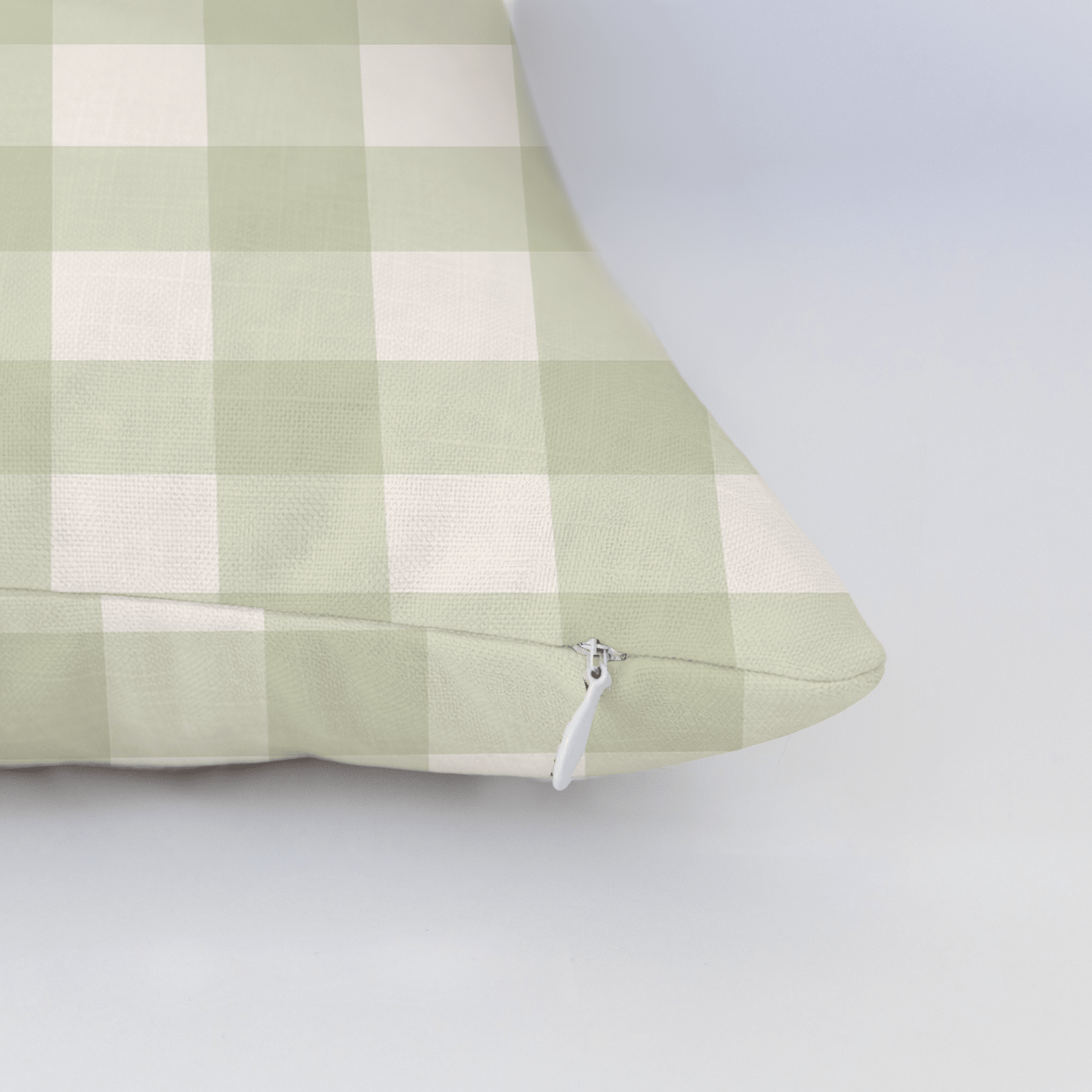 Juliet's Garden Pistachio Gingham Throw Pillow