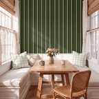 The Silk Garden Evergreen Stripes Wallpaper