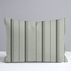The Silk Garden Sage Stripes Throw Pillow - Lemon Park